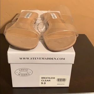 Steve Madden Breathless Clear Flats SZ 9!